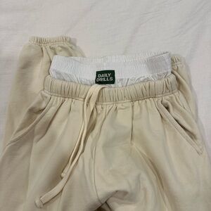 Daily Drills Cream joggers